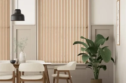 Valencia latte vertical blind in dining area of dubais villa