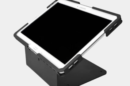 Anti theft desktop tablet stand 10 13 inch black metal