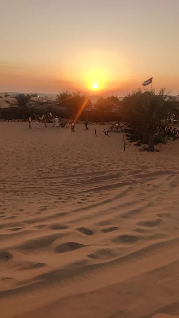 Evening Sun Set in Dubai Desert Safari