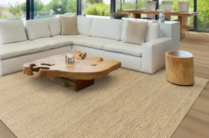 Jute carpet enhancing modern home décor
