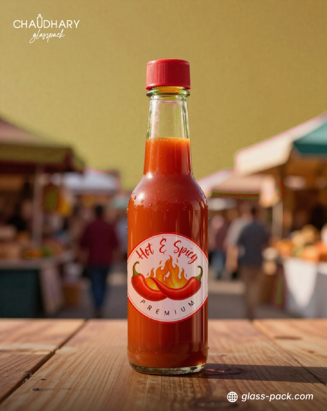Explore our premium glass bottles designed specifically for various sauces such as ketchup, hot sauce, BBQ sauce, and more by Chaudhary Glass Pack LLC